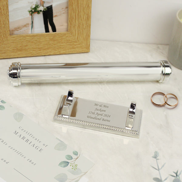 Buy Personalised Plain Silver Plated Certificate Holder at www.giftsfinder.co.uk