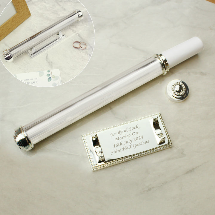 Personalised Plain Silver Plated Certificate Holder - part of the Gifts Finder Personalised Certificate Holders collection