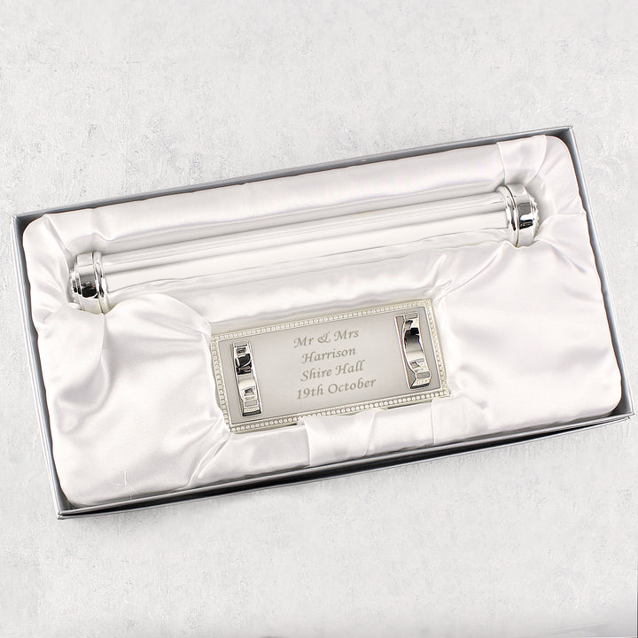 Personalised Plain Silver Plated Certificate Holder - part of the Gifts Finder Personalised Certificate Holders collection