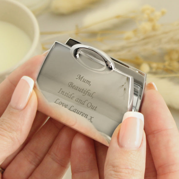 Buy Personalised Handbag Compact Mirror available now at www.giftsfinder.co.uk