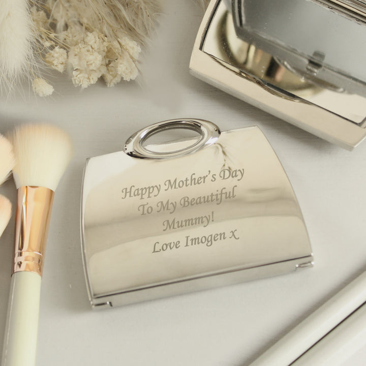 Buy Personalised Handbag Compact Mirror available now at www.giftsfinder.co.uk