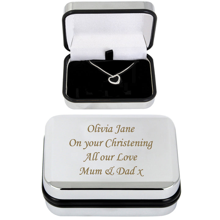 Buy Personalised Box With Heart Necklace available now at www.giftsfinder.co.uk