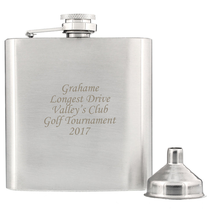 Buy Personalised Boxed Stainless Steel Hip Flask available now at www.giftsfinder.co.uk