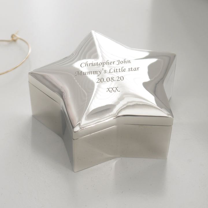 Personalised Star Trinket Box in gift category Personalised Trinket Boxes