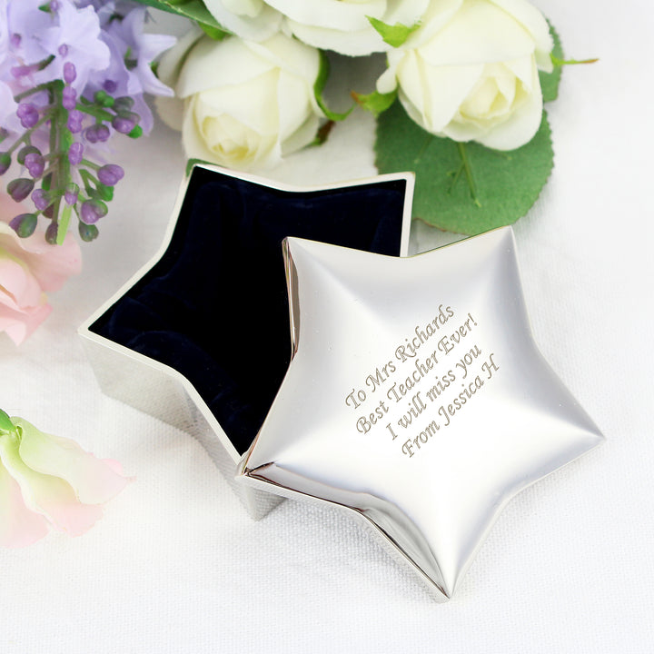 Personalised Star Trinket Box in gift category Personalised Trinket Boxes