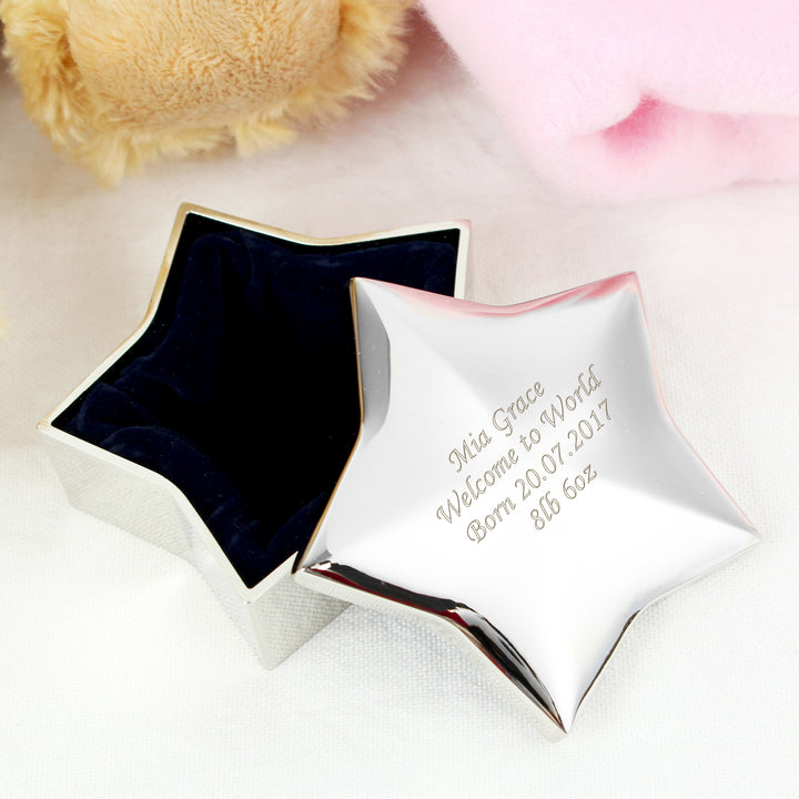 Personalised Star Trinket Box in gift category Personalised Trinket Boxes