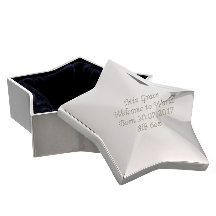 Personalised Star Trinket Box in gift category Personalised Trinket Boxes