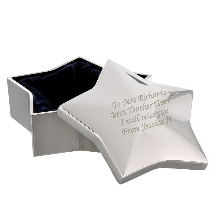 Personalised Star Trinket Box in gift category Personalised Trinket Boxes