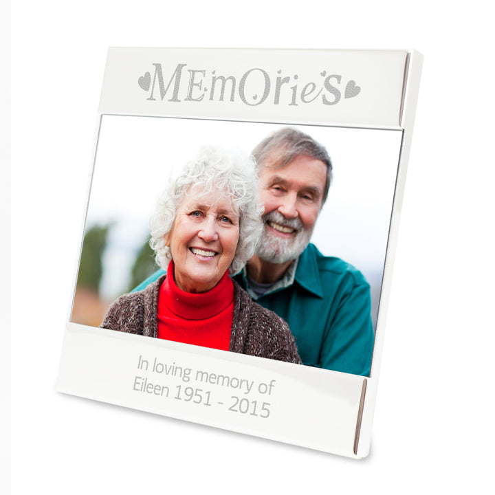 Personalised Silver Memories Square 6x4 Photo Frame in gift category Personalised Photo Frames