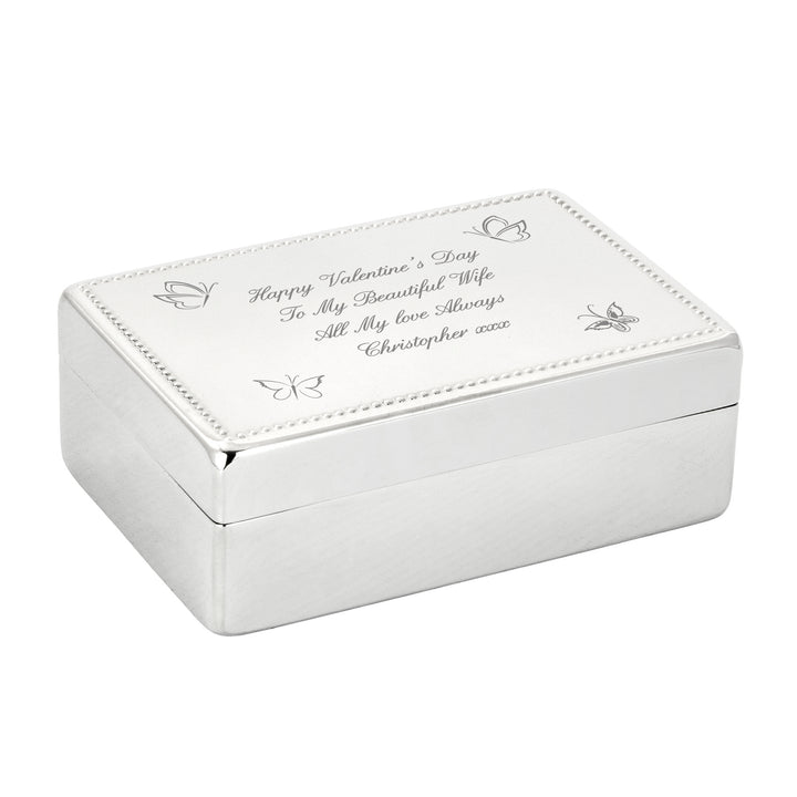 Buy Personalised Butterfly Rectangular Jewellery Box available now at www.giftsfinder.co.uk