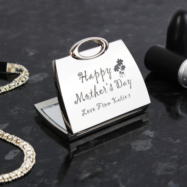 Buy Personalised Happy Mothers Day Compact Mirror available now at www.giftsfinder.co.uk