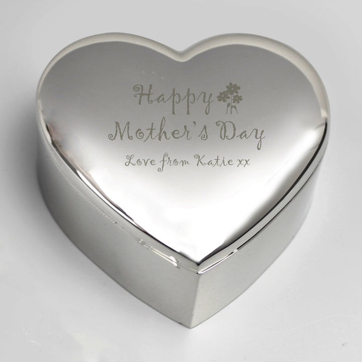 Personalised Happy Mothers Day Heart Trinket Box - part of the Gifts Finder Personalised Mother's Day Gifts collection