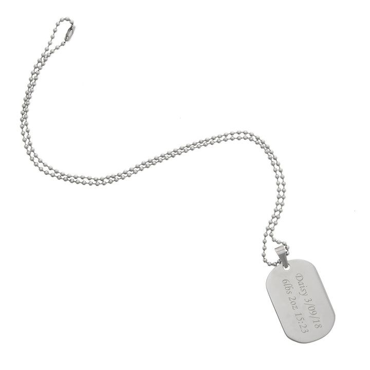 Personalised Stainless Steel Dog Tag Necklace - part of the Gifts Finder Personalised Necklaces collection