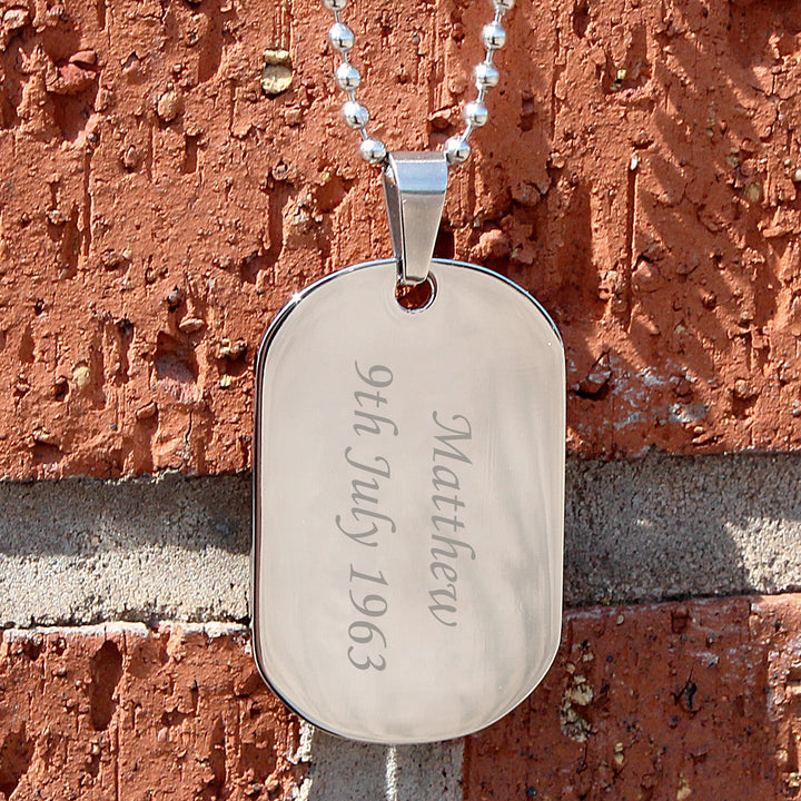 Personalised Stainless Steel Dog Tag Necklace - part of the Gifts Finder Personalised Necklaces collection