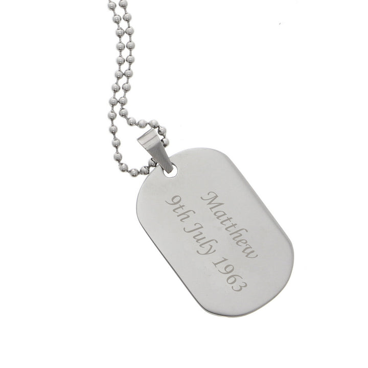 Personalised Stainless Steel Dog Tag Necklace - part of the Gifts Finder Personalised Necklaces collection