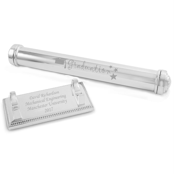 Personalised Graduation Silver Plated Certificate Holder - part of the Gifts Finder Personalised Graduation Gifts collection