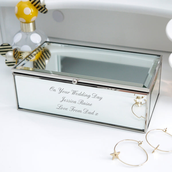 Buy Personalised Any Message Mirrored Jewellery Box available now at www.giftsfinder.co.uk