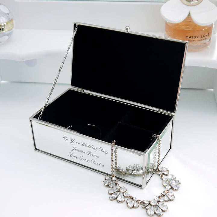 Buy Personalised Any Message Mirrored Jewellery Box available now at www.giftsfinder.co.uk