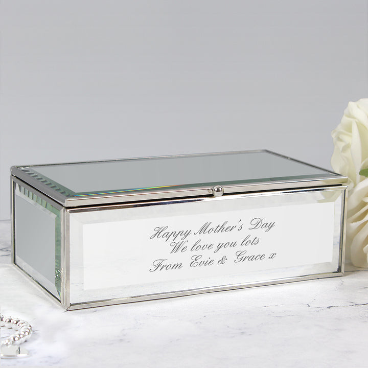 Buy Personalised Any Message Mirrored Jewellery Box available now at www.giftsfinder.co.uk