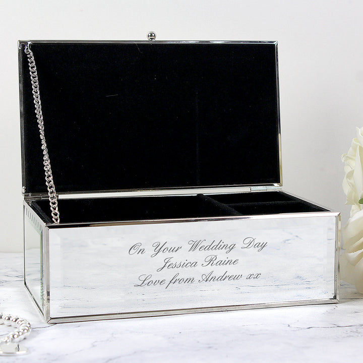 Buy Personalised Any Message Mirrored Jewellery Box available now at www.giftsfinder.co.uk