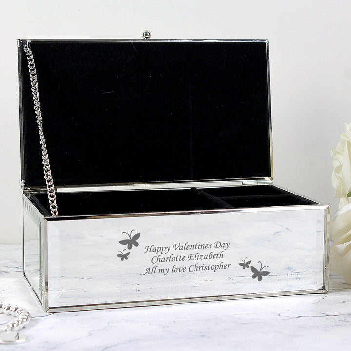 Buy Personalised Butterflies Mirrored Jewellery Box available now at www.giftsfinder.co.uk