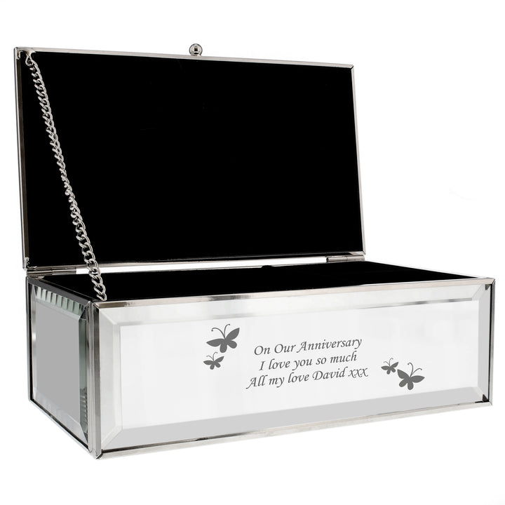 Buy Personalised Butterflies Mirrored Jewellery Box available now at www.giftsfinder.co.uk