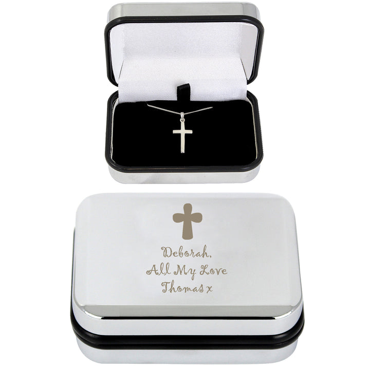 Buy Personalised Cross Necklace and Box available now at www.giftsfinder.co.uk