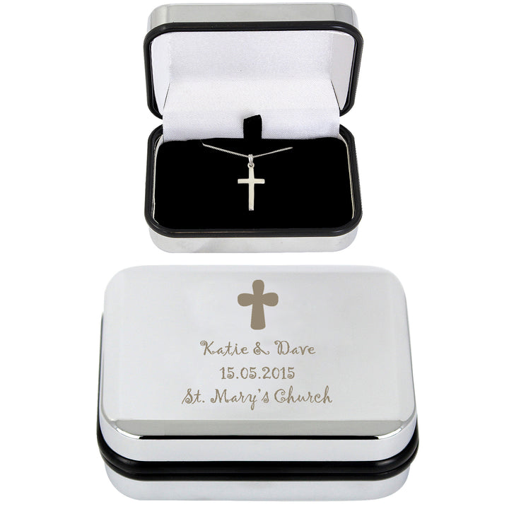 Buy Personalised Cross Necklace and Box available now at www.giftsfinder.co.uk