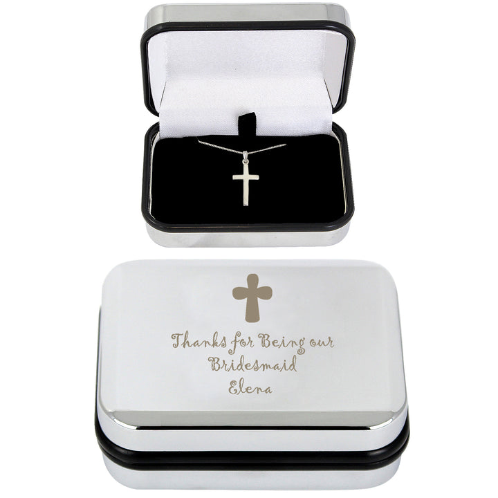 Buy Personalised Cross Necklace and Box available now at www.giftsfinder.co.uk