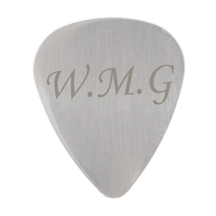 Personalised Initials Silver Plectrum - part of the Gifts Finder Personalised Plectrums collection