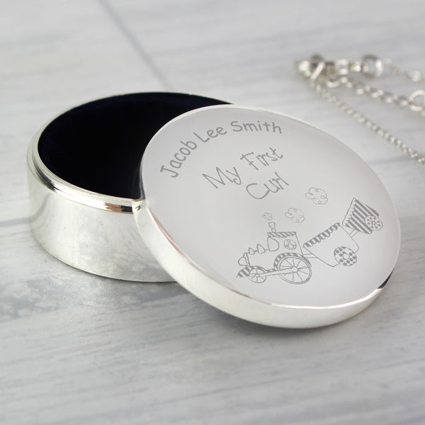 Personalised Train My First Curl Trinket Box in gift category Personalised Trinket Boxes