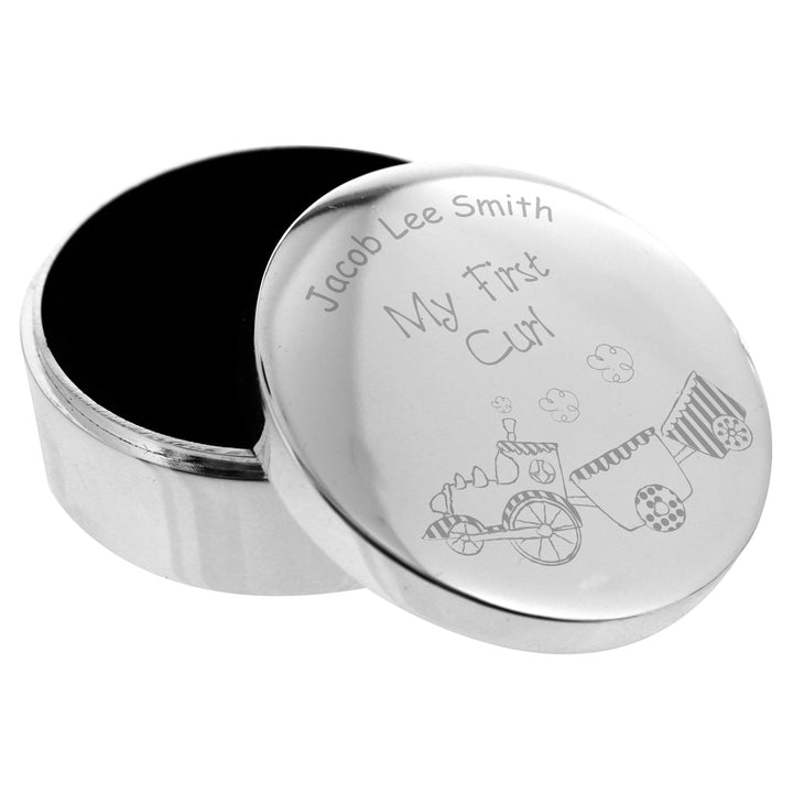 Personalised Train My First Curl Trinket Box in gift category Personalised Trinket Boxes