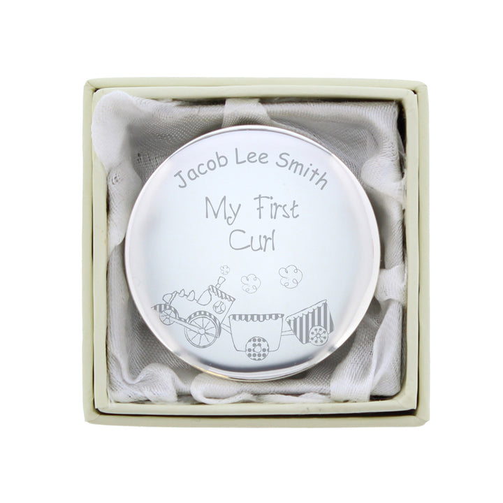 Personalised Train My First Curl Trinket Box in gift category Personalised Trinket Boxes