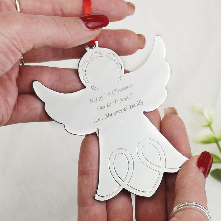 Personalised Angel Tree Decoration - part of the Gifts Finder Personalised Christmas Decorations collection