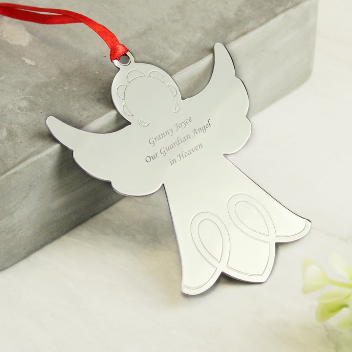 Personalised Angel Tree Decoration - part of the Gifts Finder Personalised Christmas Decorations collection