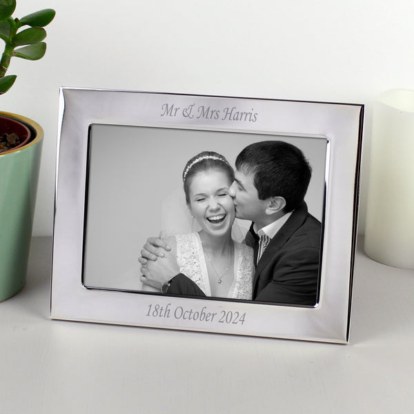 Personalised Silver Plated 7x5 Landscape Photo Frame in gift category Personalised Photo Frames