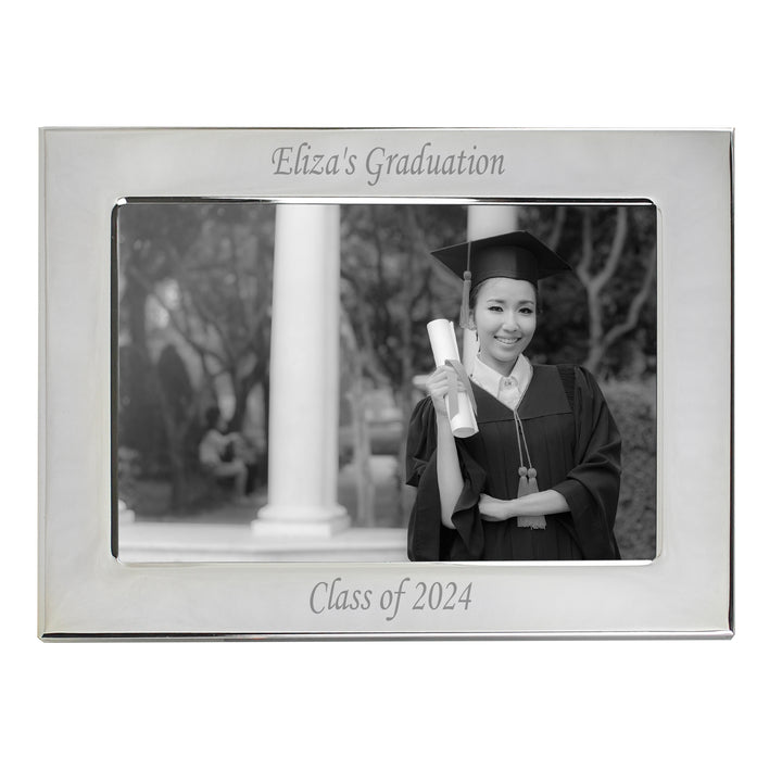 Personalised Silver Plated 7x5 Inch Landscape Photo Frame - part of the Gifts Finder Personalised Photo Frames collection