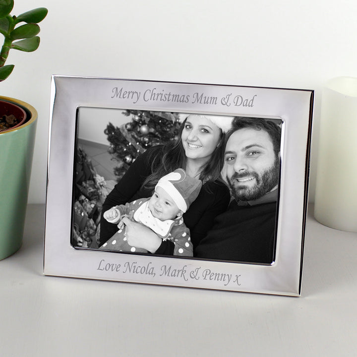 Personalised Silver Plated 7x5 Inch Landscape Photo Frame - part of the Gifts Finder Personalised Photo Frames collection