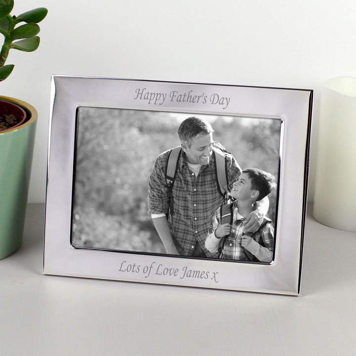 Personalised Silver Plated 7x5 Inch Landscape Photo Frame - part of the Gifts Finder Personalised Photo Frames collection