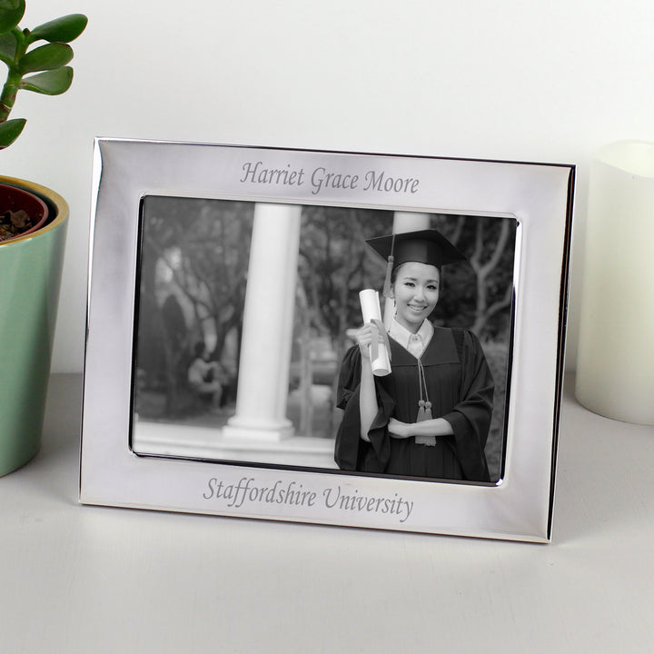 Personalised Silver Plated 7x5 Inch Landscape Photo Frame - part of the Gifts Finder Personalised Photo Frames collection