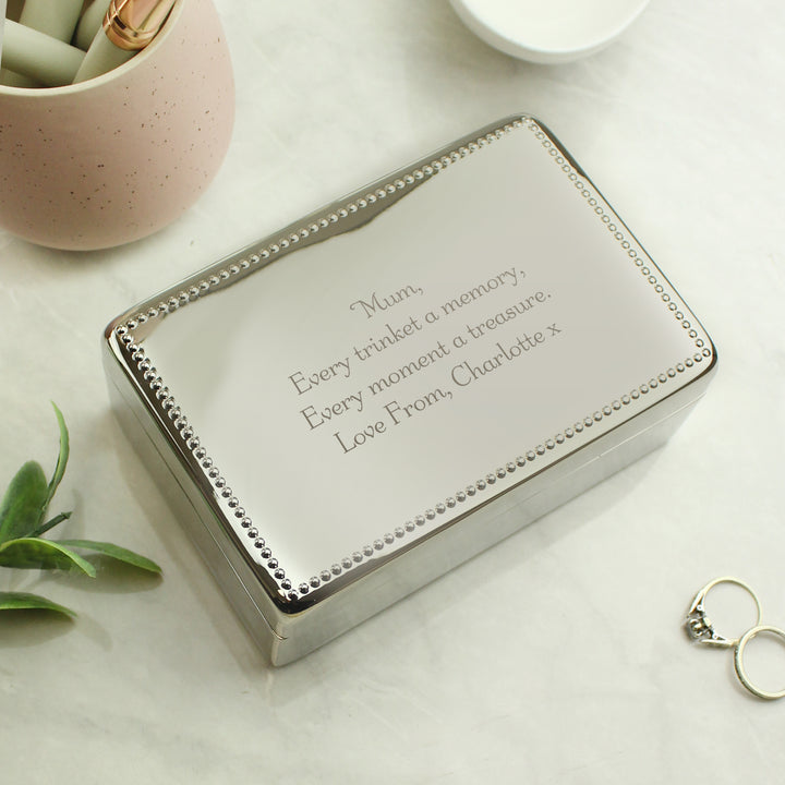 Buy Personalised Any Message Rectangular Jewellery Box available now at www.giftsfinder.co.uk