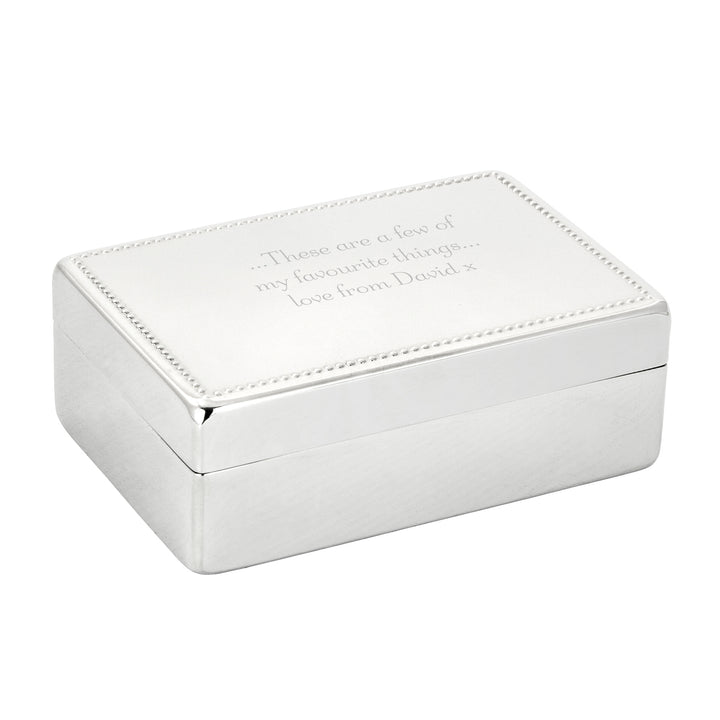 Buy Personalised Any Message Rectangular Jewellery Box available now at www.giftsfinder.co.uk