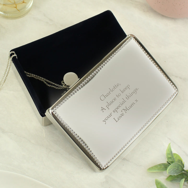 Buy Personalised Any Message Rectangular Jewellery Box available now at www.giftsfinder.co.uk