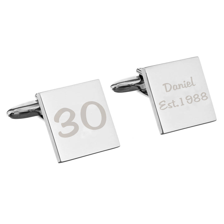 Buy Personalised Birthday Big Age Cufflinks available now at www.giftsfinder.co.uk