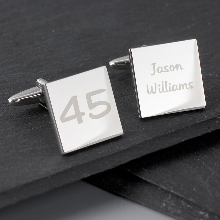 Buy Personalised Birthday Big Age Cufflinks available now at www.giftsfinder.co.uk