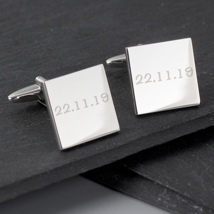 Buy Personalised Any Message Square Cufflinks - 1 line available now at www.giftsfinder.co.uk