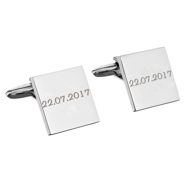 Buy Personalised Any Message Square Cufflinks - 1 line available now at www.giftsfinder.co.uk