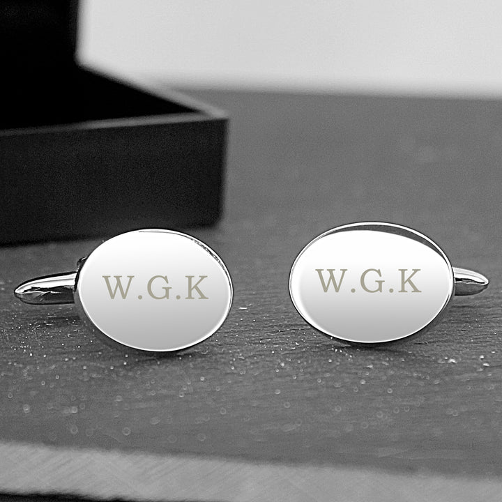 Personalised Oval Cufflinks - part of the Gifts Finder Personalised Cufflinks collection