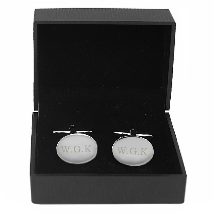 Personalised Oval Cufflinks - part of the Gifts Finder Personalised Cufflinks collection