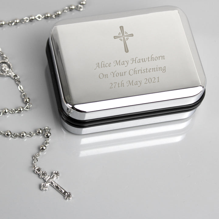 Personalised Rosary Beads And Cross Trinket Box - part of the Gifts Finder Personalised Trinket Boxes collection